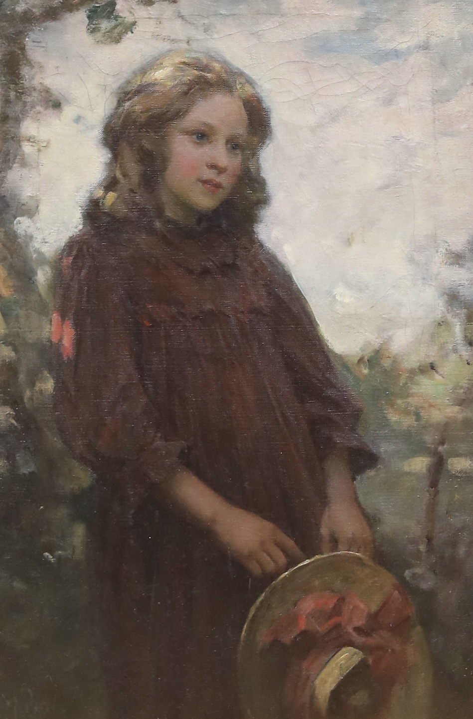 William Pratt (Scottish, 1855-1936), oil on canvas, 'The New Dress', signed and dated 1901, ornate gilt frame, 55 x 34cm